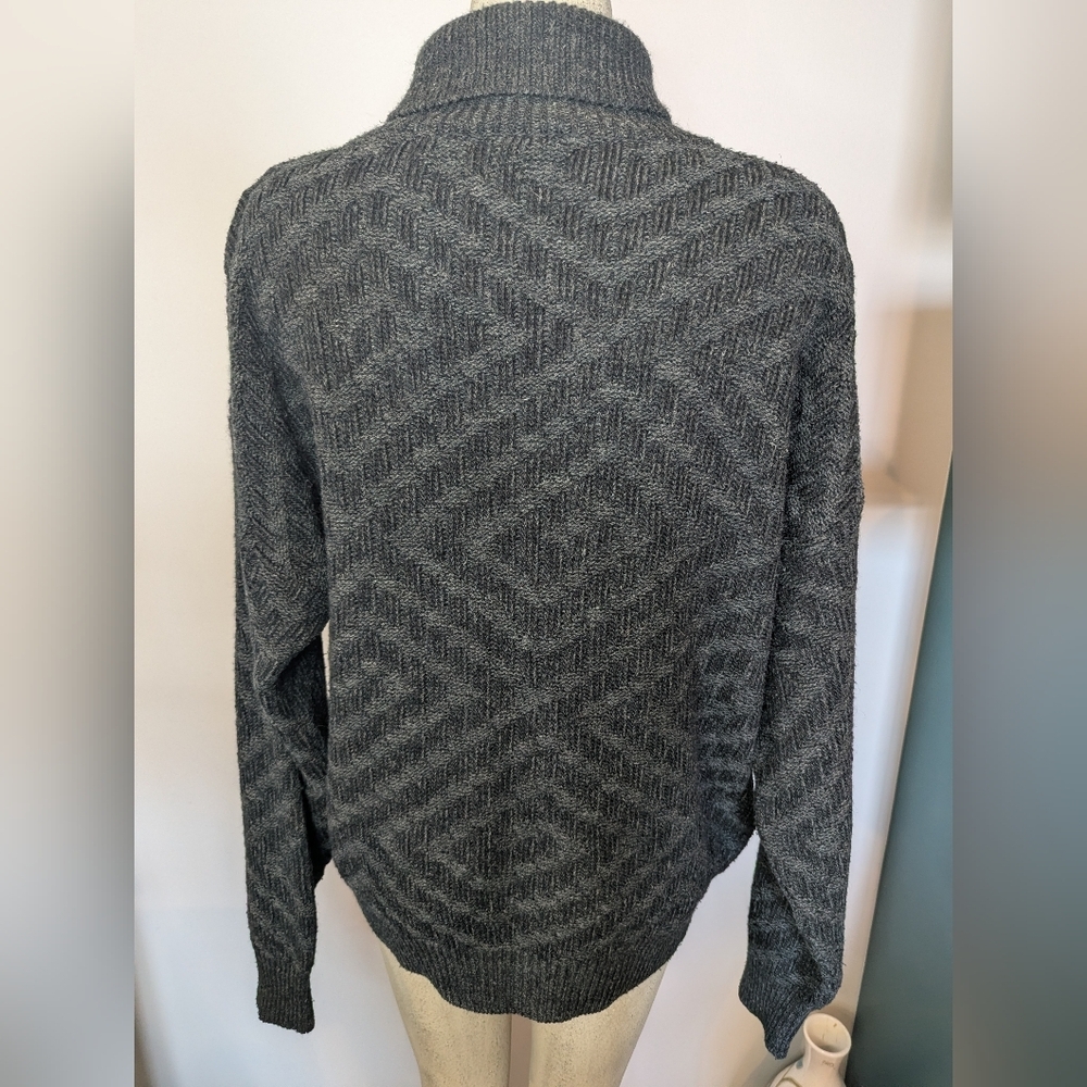 Giorgio Di Firenze Men's XL Italy Wool Blend Gray Knit turtle Neck Sweater - Picture 5 of 8